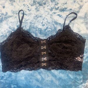 Cropped Black Lace Tank